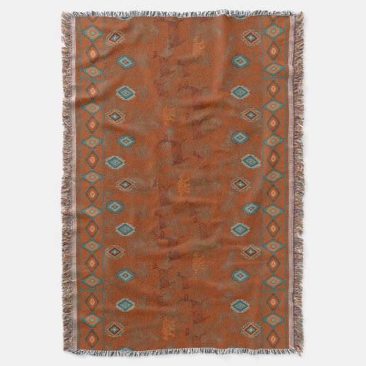 Southwest Canyons Petroglyphs Deken (Voorkant Verticaal)