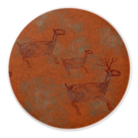 Southwest Canyons Petroglyphs Keramische Knop (Voorkant)