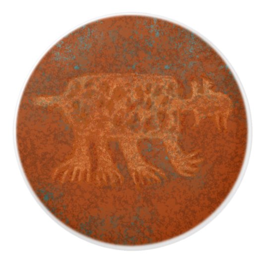 Southwest Canyons Petroglyphs Keramische Knop (Voorkant)