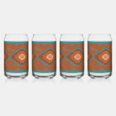 Southwest Canyons Turquoise Diamond Design Blikvorm Glas (Achterkant)