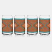 Southwest Canyons Turquoise Diamond Design Blikvorm Glas (Rechts)