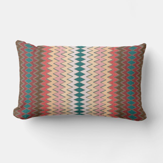 Southwest Chevron Zigzag Cotton Lumbar Pillow Kussen (Voorkant)