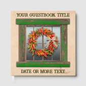 Southwest Chile Pepper Wreath Window Personalized  Gastenboek (Voorkant)