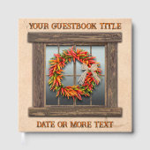 Southwest Chile Pepper Wreath Window Personalized  Gastenboek (Voorkant)