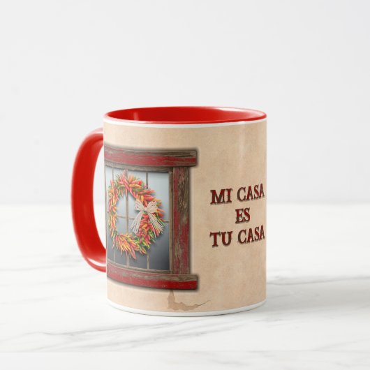 Southwest Chile Peppers Ristra Wreath Personalized Mok (Voorkant links)