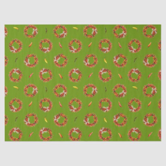 Southwest Chile Ristra Wreaths and Peppers Pattern Tissuepapier (Voorkant)