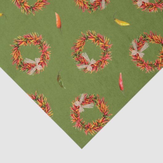 Southwest Chile Ristra Wreaths and Peppers Pattern Tissuepapier (Detail)