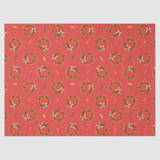 Southwest Chile Ristra Wreaths and Peppers Pattern Tissuepapier (Voorkant)