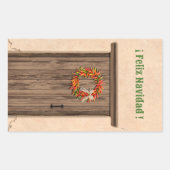 Southwest Chile Wreath Holiday Feliz Navidad Rechthoekige Sticker (Voorkant)