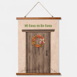 Southwest Chile Wreath on Rustic Wood Door Hangend Wandkleed