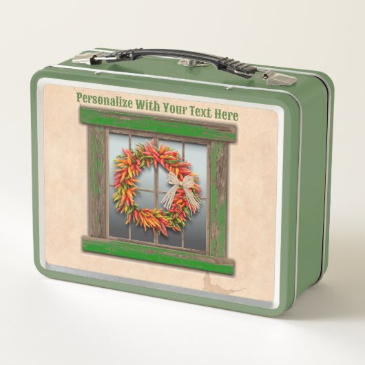 Southwest Chile Wreath Rustic Window Personalized (Achterkant)