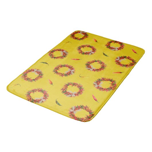 Southwest Chile Wreaths and Peppers Customizeable Badmat (Gekanteld)