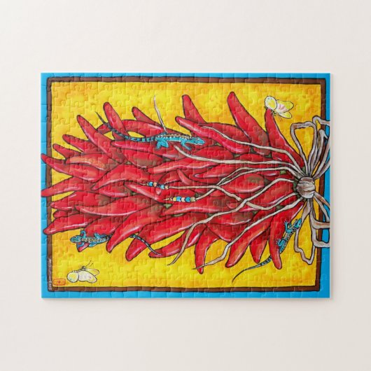 Southwest Chili Pepper Ristra Lizard Puzzle Legpuzzel (Horizontaal)