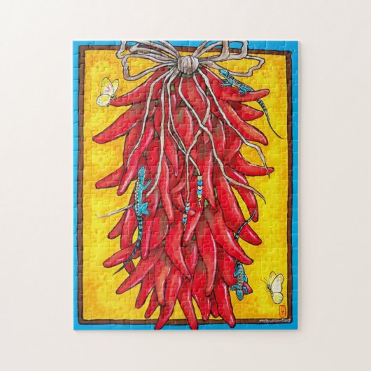 Southwest Chili Pepper Ristra Lizard Puzzle Legpuzzel (Verticaal)