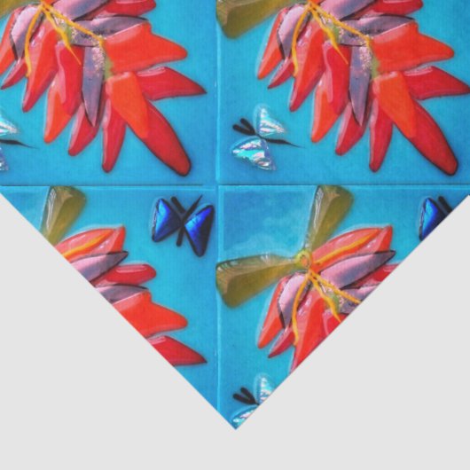 Southwest Chili Pepper Turquoise Fiesta Pattern Tissuepapier (Detail)