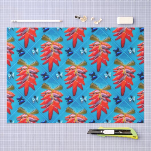 Southwest Chili Pepper Turquoise Fiesta Pattern Tissuepapier (Craft)