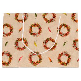 Southwest Chili Ristra Wreaten over het gehele pat Groot Cadeauzakje