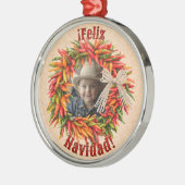 Southwest Chili Ristra Wreath Personalized Metalen Ornament (Links)