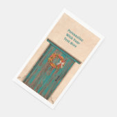 Southwest Chili Wreath on Rustic Blue Wood Dep Servet (Hoek)