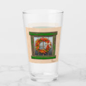 Southwest Chili Wreath on Rustic Green Wood Window Glas (Voorkant)