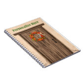 Southwest Chili Wreath on Rustic Wood door Notitieboek (Rechterzijde)