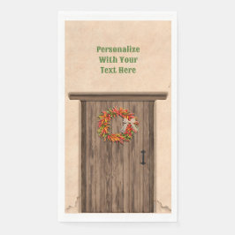 Southwest Chili Wreath on Rustic Wood door Servet