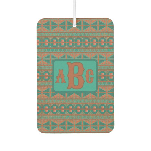 Southwest Copper Blauwgroen geometrisch ontwerp mo Luchtverfrisser (Voorkant)