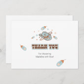 Southwest Cowboy Pet Birthday Blue Hartelijk dank Kaart (Voorkant / Achterkant)