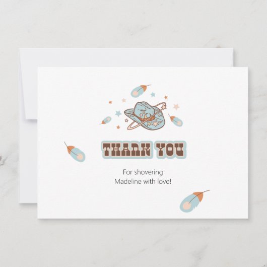 Southwest Cowboy Pet Birthday Blue Hartelijk dank Kaart (Voorkant)