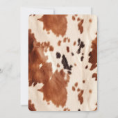 Southwest Cream Brown Cowhide Western Wedding Kaart (Achterkant)
