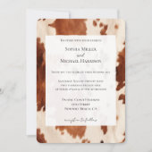 Southwest Cream Brown Cowhide Western Wedding Kaart (Voorkant)