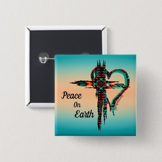 Southwest Cross-Button Vierkante Button 5,1 Cm (Voorkant /achterkant)