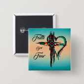 Southwest Cross-Button Vierkante Button 5,1 Cm (Voorkant /achterkant)