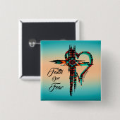 Southwest Cross-Button Vierkante Button 5,1 Cm (Voorkant /achterkant)