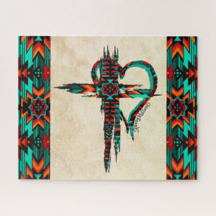 Southwest Cross en HeartJigzaag Puzzle Legpuzzel