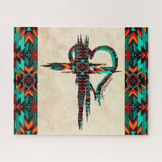 Southwest Cross en HeartJigzaag Puzzle Legpuzzel (Horizontaal)