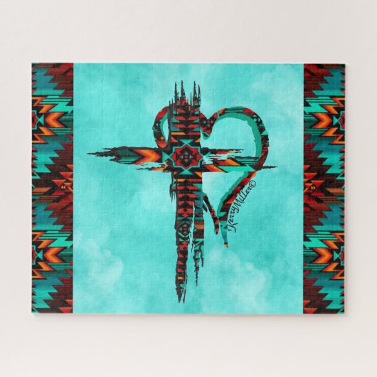 Southwest Cross en HeartJigzaag Puzzle Legpuzzel (Horizontaal)