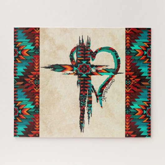 Southwest Cross en HeartJigzaag Puzzle Legpuzzel (Horizontaal)