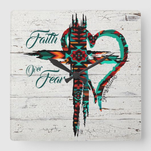 Southwest Cross Square Wall klok (Voorkant)