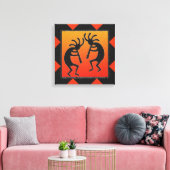 Southwest Dancing Kokopelli Design Canvas Afdruk (Insitu (Woonkamer))