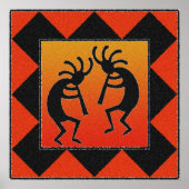 Southwest Dancing Kokopelli Design Poster (Voorkant)