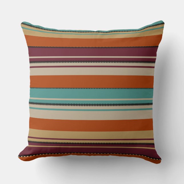 Southwest decor herfst tinten strepen kussen (Voorkant)