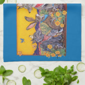 Southwest Desert Animal Rabbit Quail Coyote Sun Theedoek (Gevouwen)