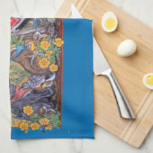 Southwest Desert Animal Rabbit Quail Coyote Sun Theedoek (Quarter Fold)