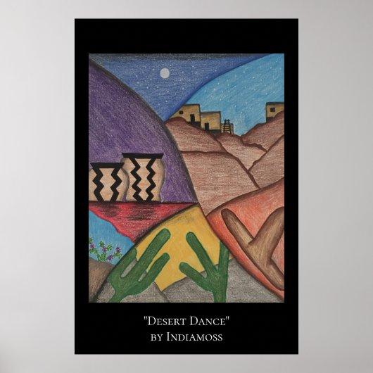 Southwest Desert Arizona Cactus Collage Poster (Voorkant)