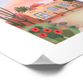 Southwest Desert Cactus Adobe House Art Print (Hoek)