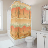 Southwest Desert Cactus Design Shower Curtain Douchegordijn (In situ)