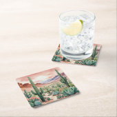 Southwest Desert Cactus Scene  Kartonnen Onderzetters (Insitu)