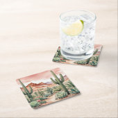 Southwest Desert Cactus Scene  Kartonnen Onderzetters (Insitu)