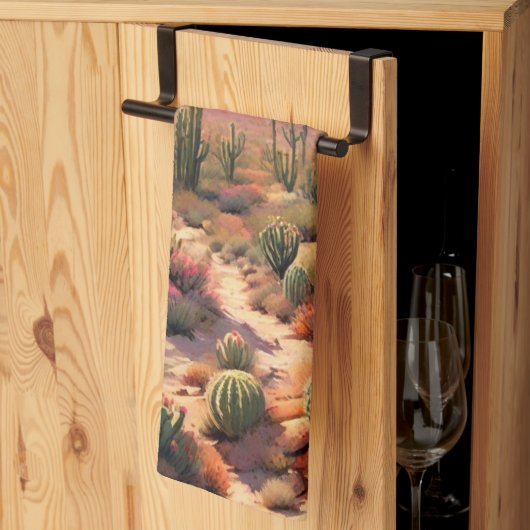 Southwest Desert Cactus Scene Theedoek (Derde Gevouwen)
